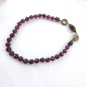 HEIDI DAUS Long Purple Crystal Beaded Formal Necklace Retired 20" Layering